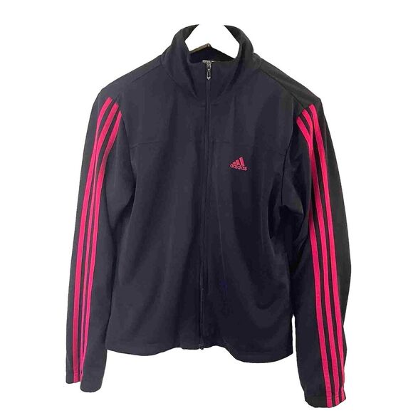 Adidas Track Beckenbauer Jacket SMALL Black Raspberry Pink Full‎ Zip 2007 - Picture 1 of 7